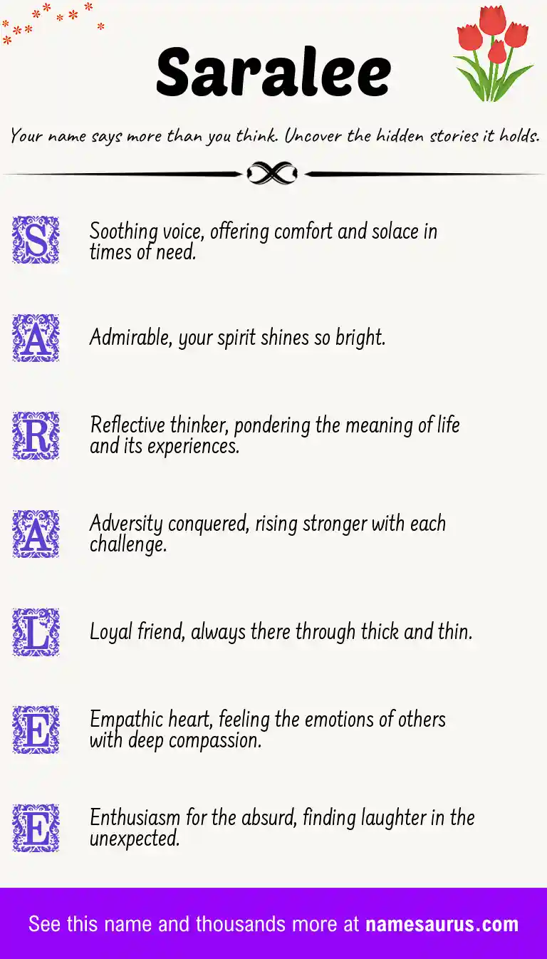 Acrostic poem about Saralee.