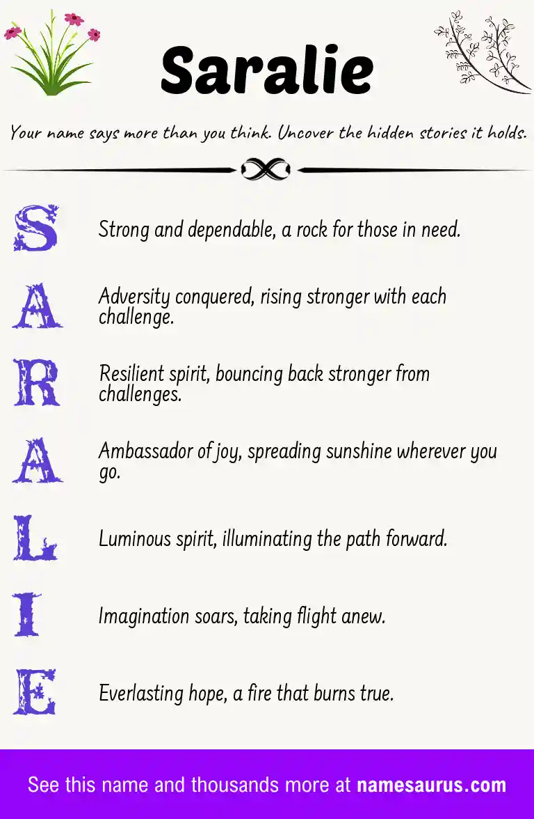 Acrostic poem about Saralie.