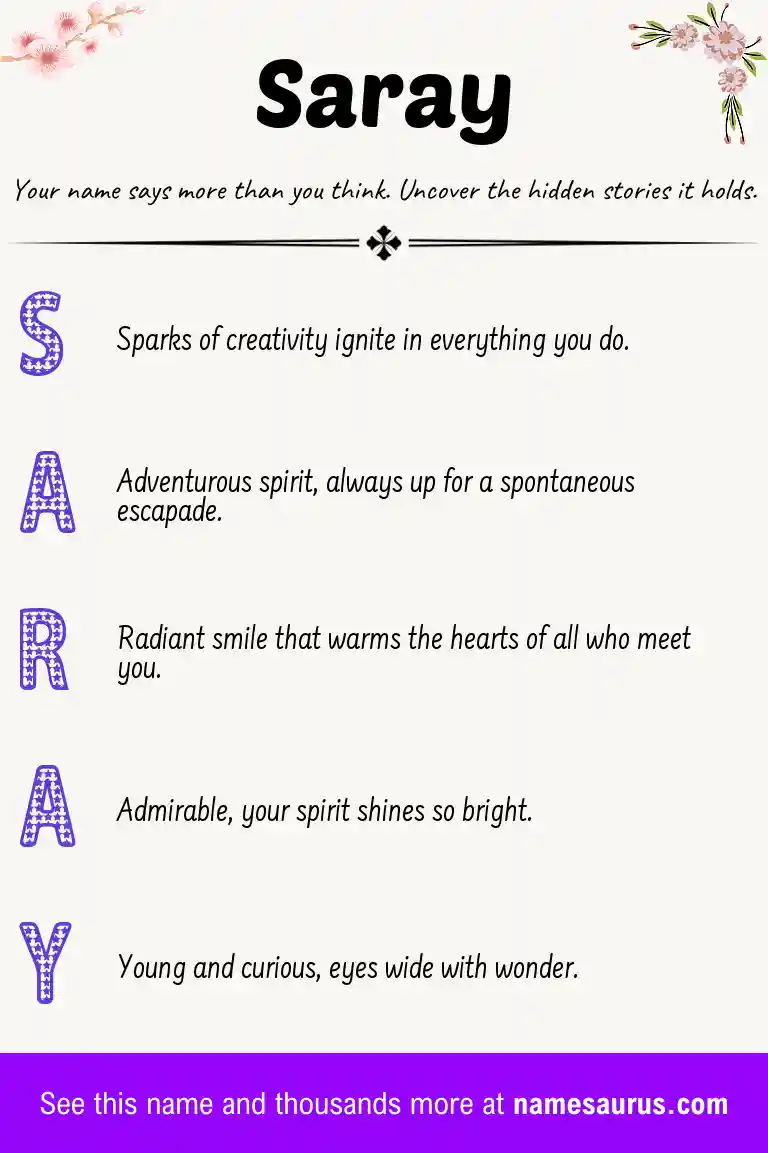 Acrostic poem about Saray.