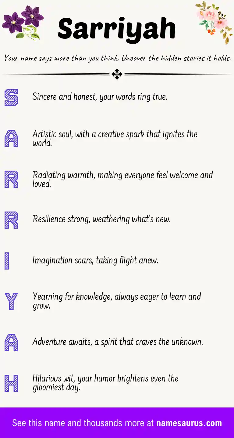Acrostic poem about Sarriyah.