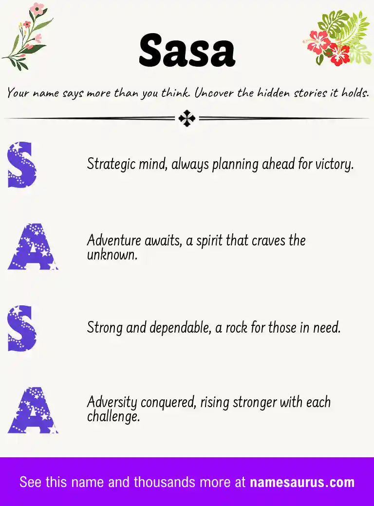 Acrostic poem about Sasa.