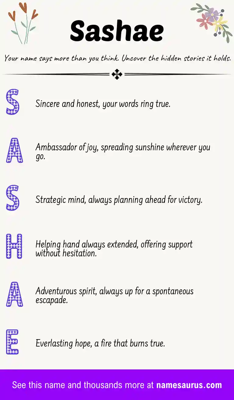 Acrostic poem about Sashae.