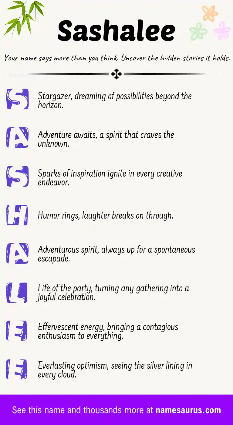 Acrostic poem about Sashalee.