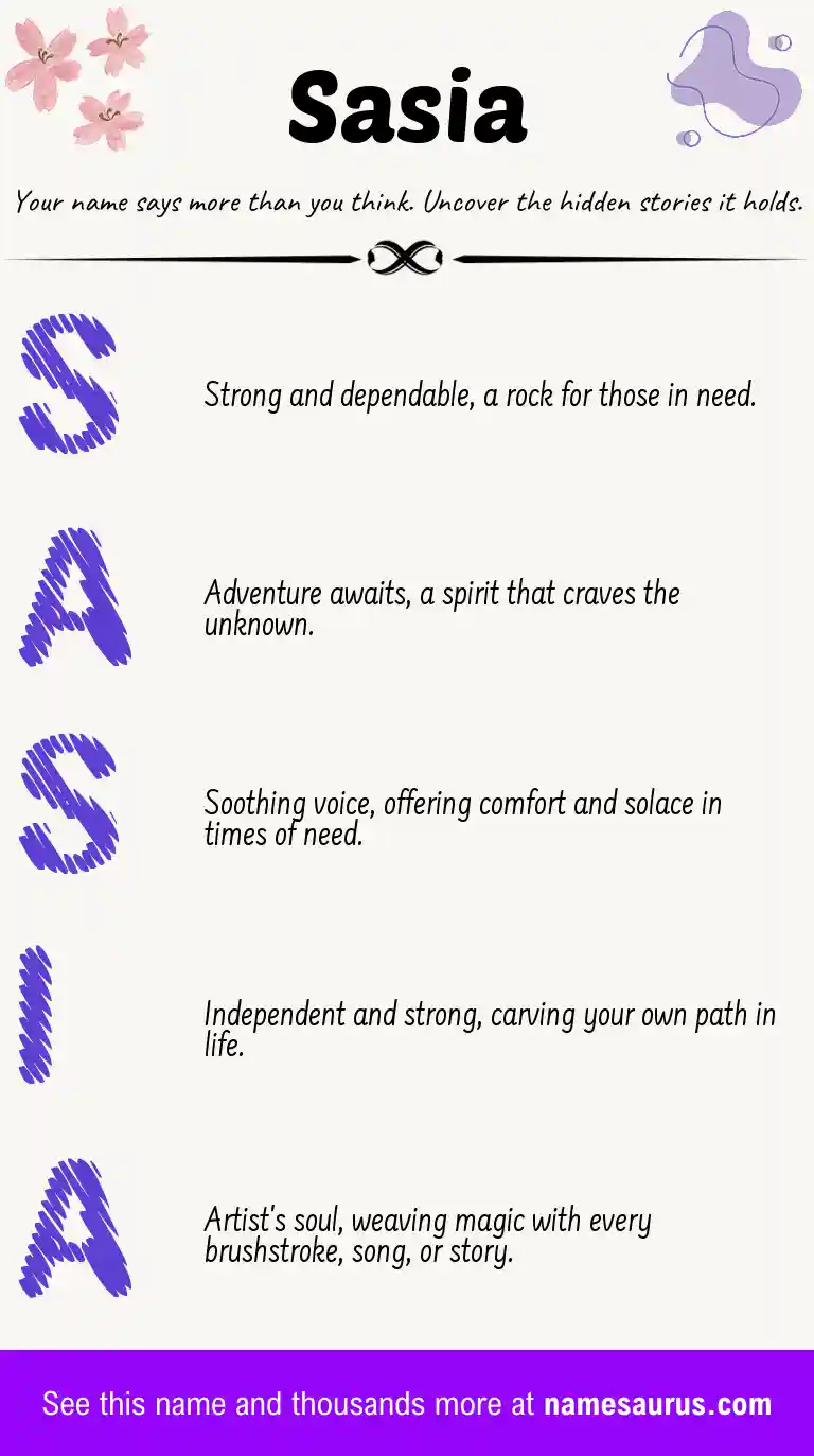 Acrostic poem about Sasia.