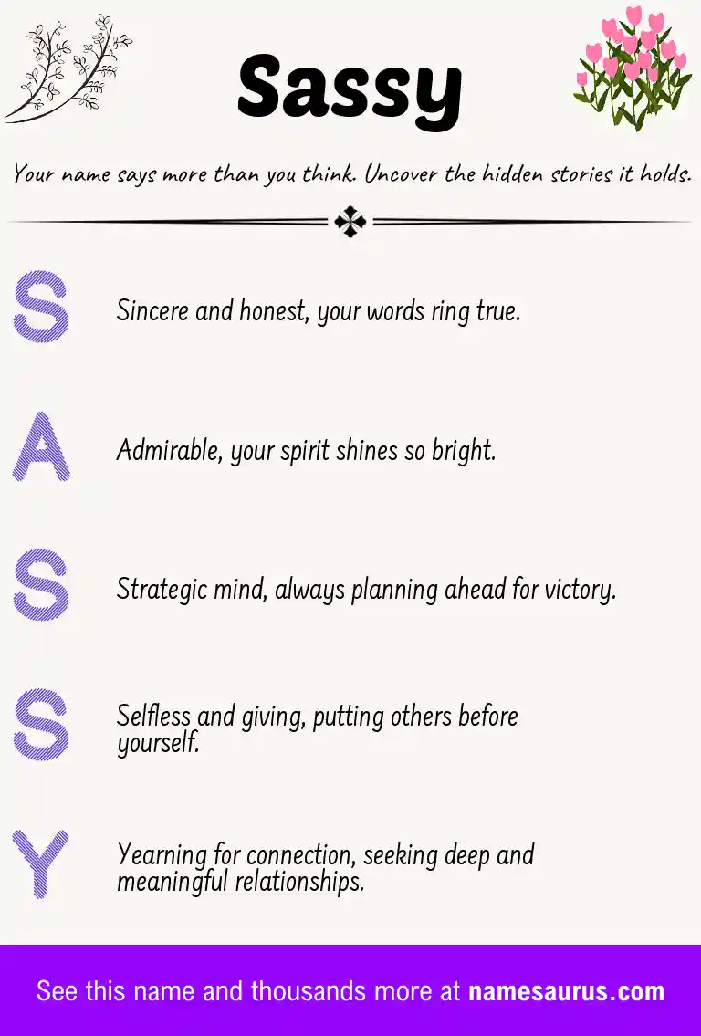 Acrostic poem about Sassy.