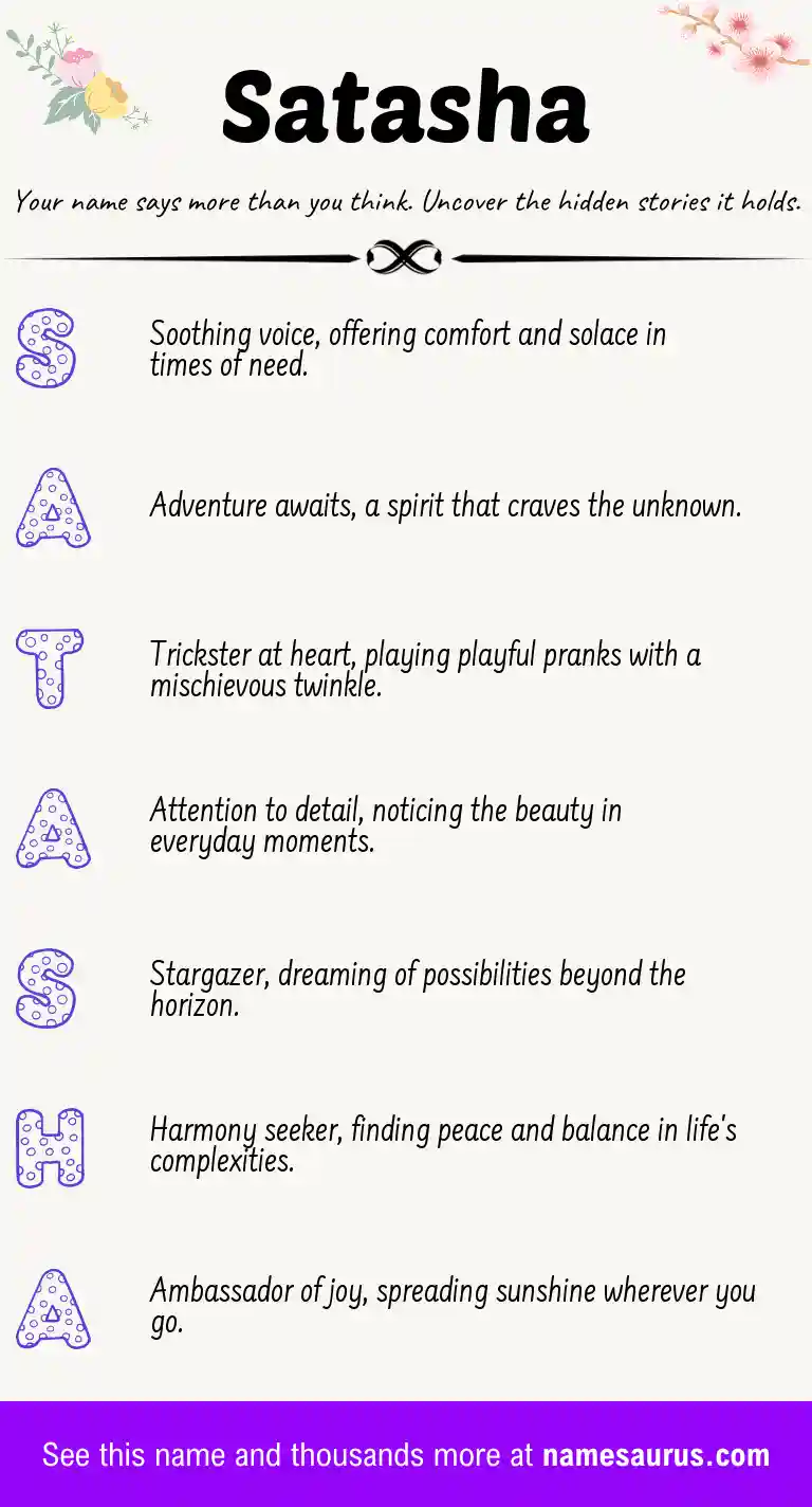 Acrostic poem about Satasha.
