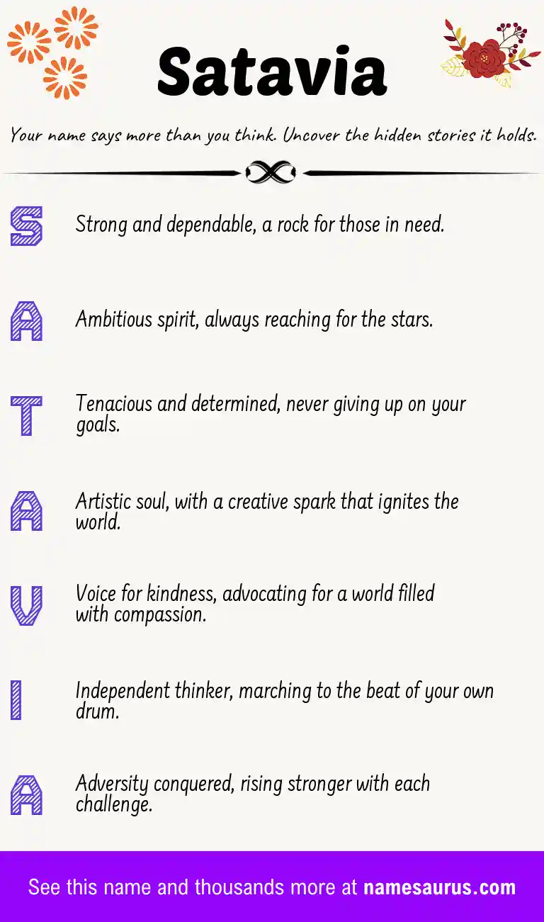 Acrostic poem about Satavia.
