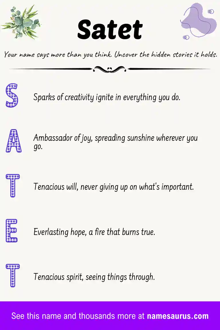 Acrostic poem about Satet.