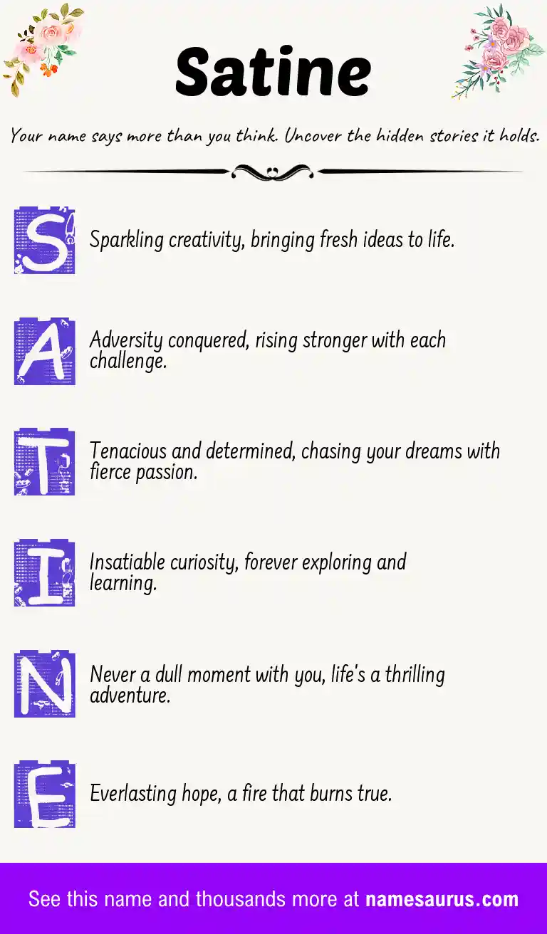 Acrostic poem about Satine.