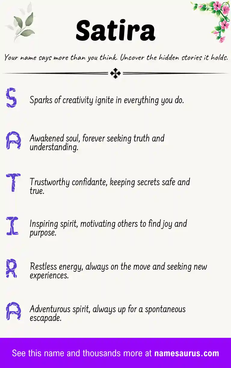 Acrostic poem about Satira.
