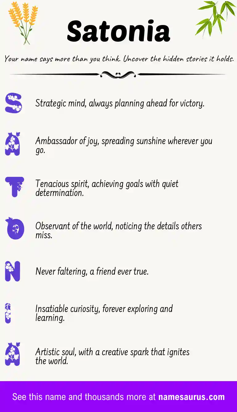 Acrostic poem about Satonia.