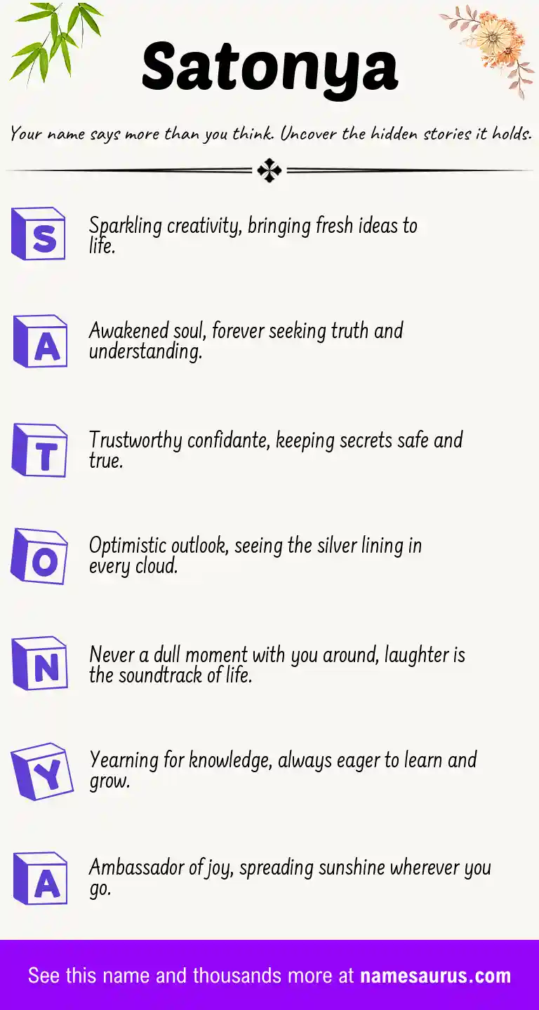 Acrostic poem about Satonya.