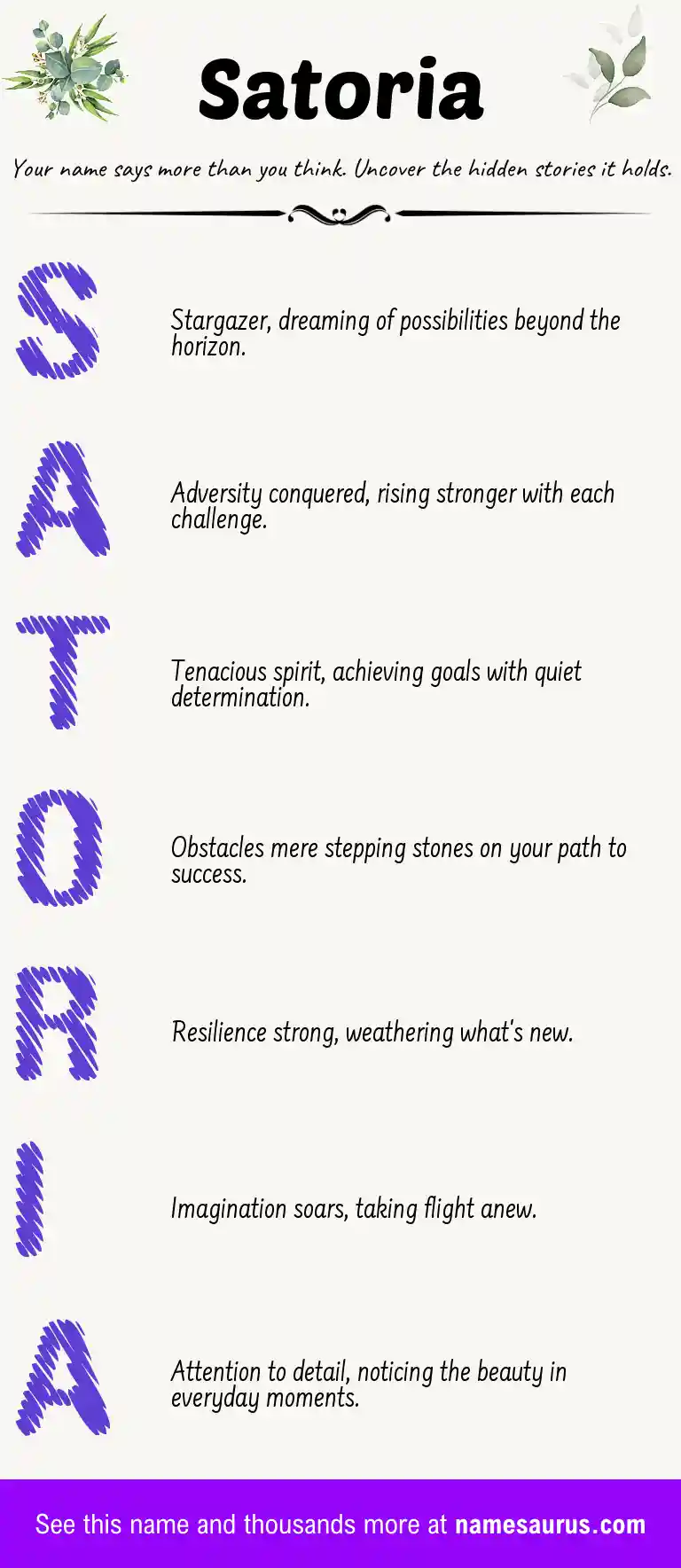 Acrostic poem about Satoria.