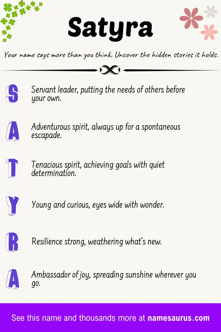 Acrostic poem about Satyra.