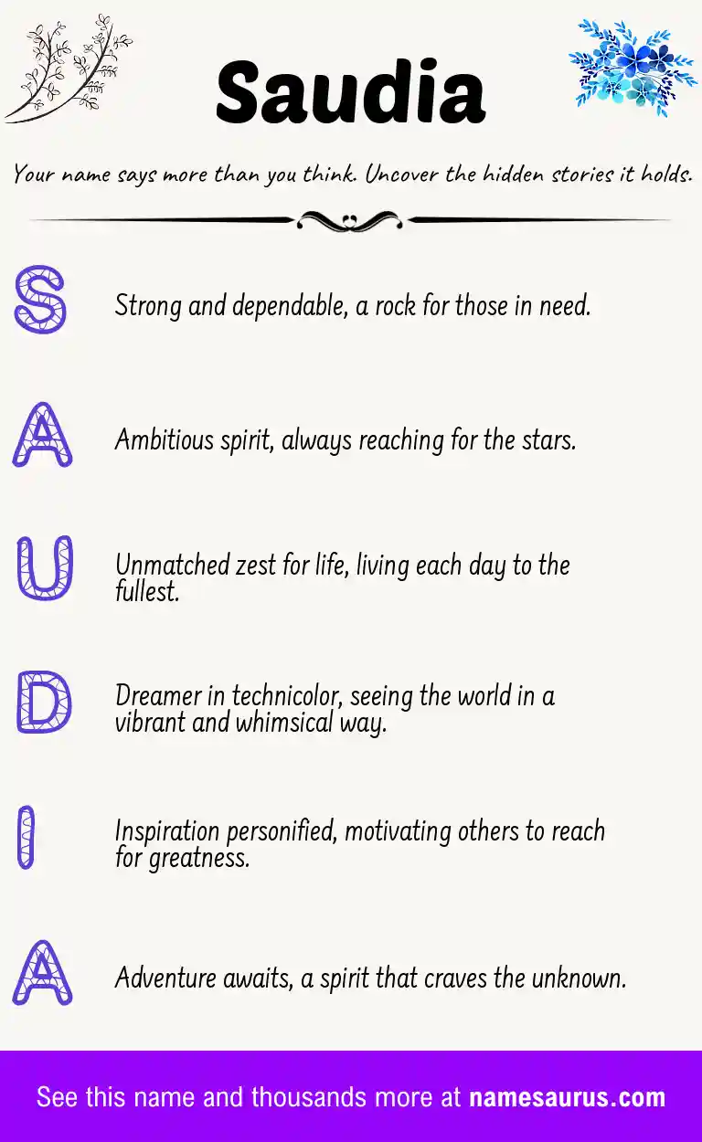 Acrostic poem about Saudia.