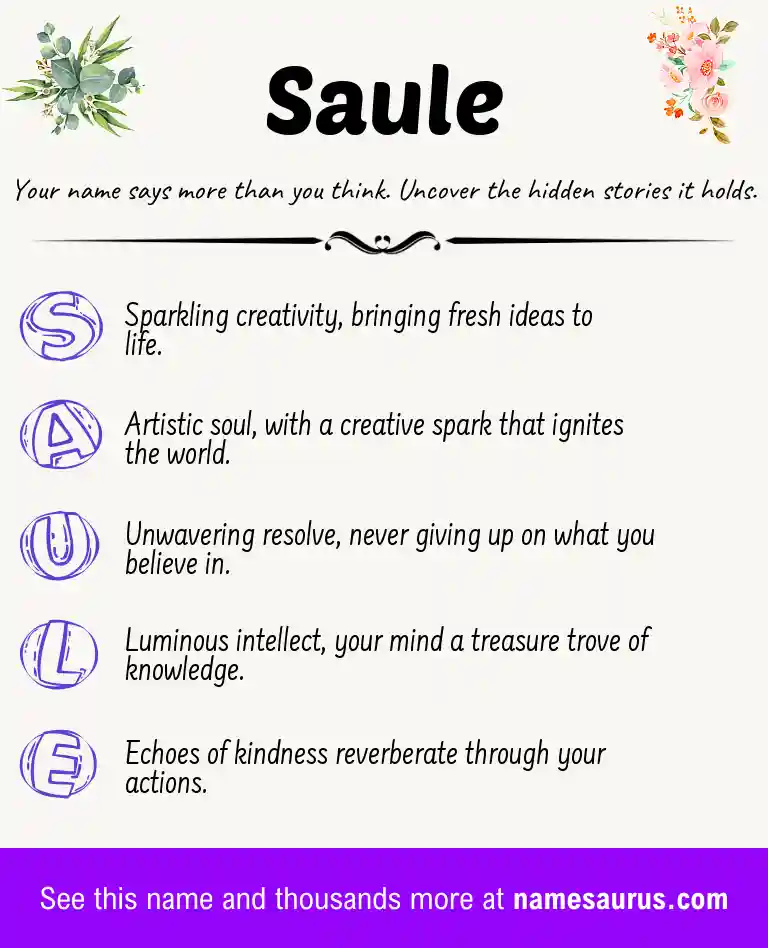Acrostic poem about Saule.