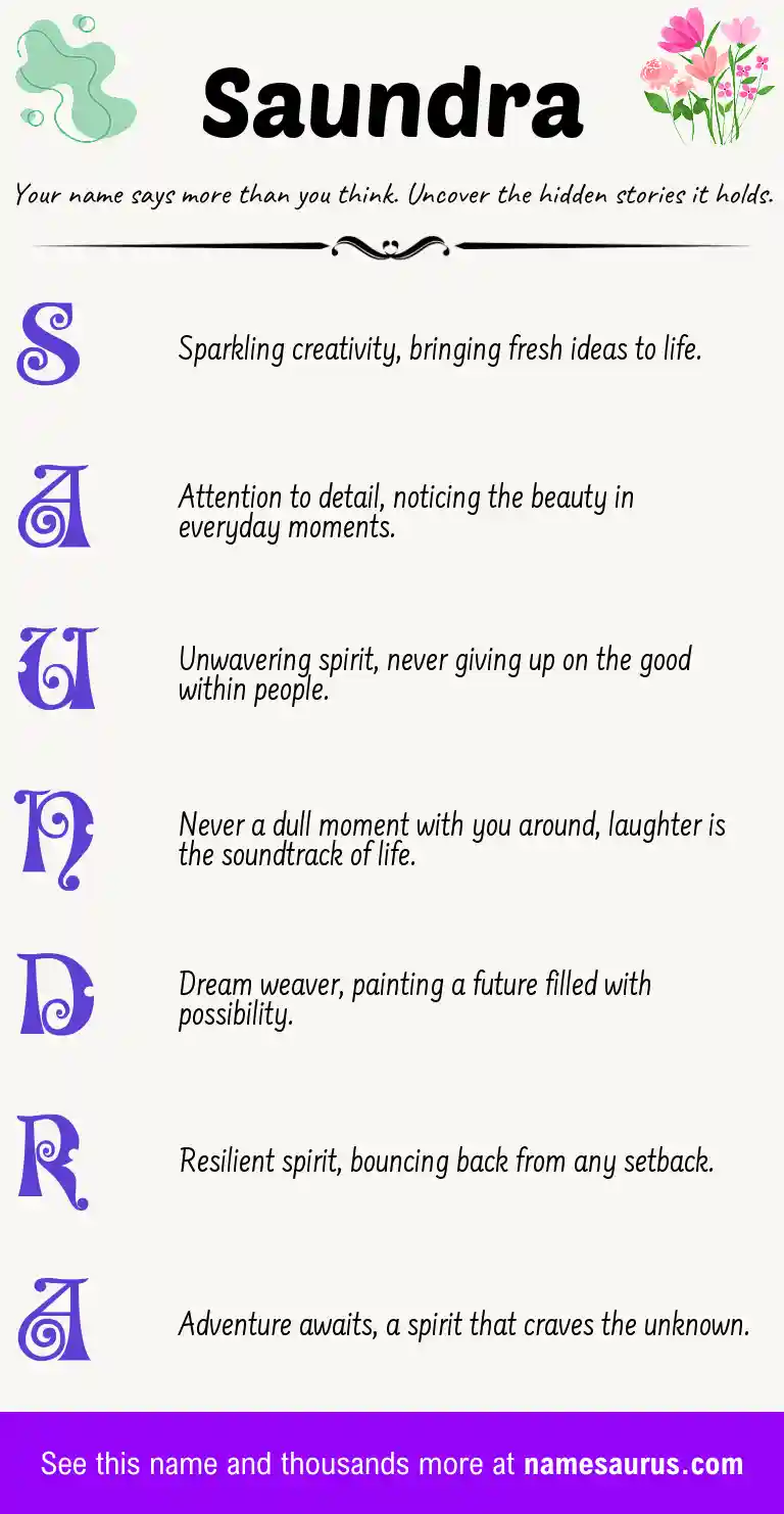 Acrostic poem about Saundra.