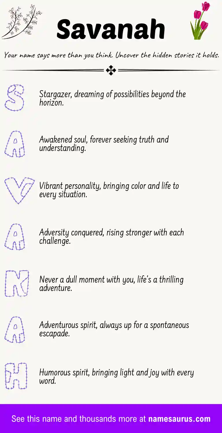 Acrostic poem about Savanah.
