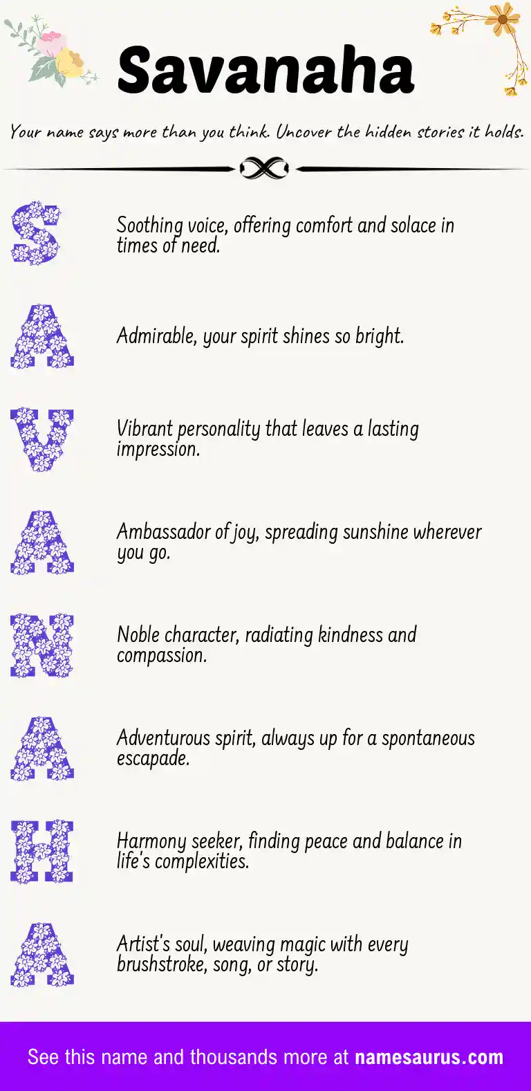 Acrostic poem about Savanaha.