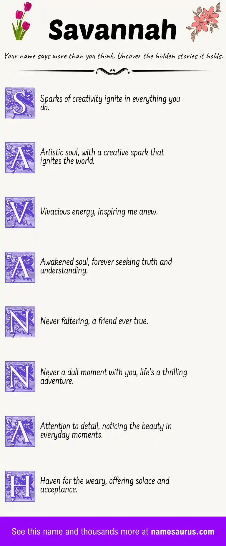 Acrostic poem about Savannah.