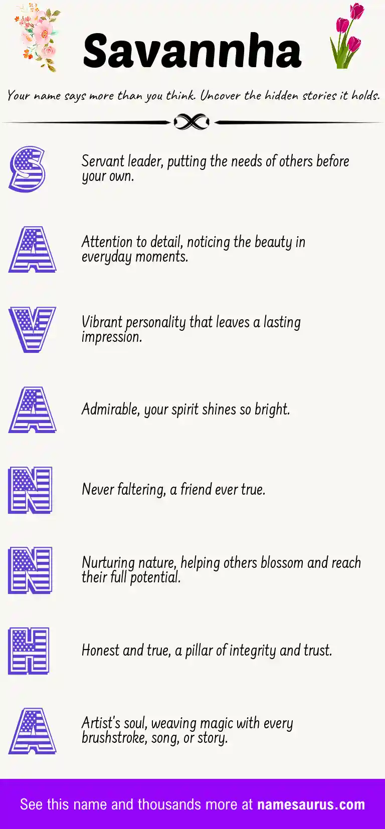 Acrostic poem about Savannha.
