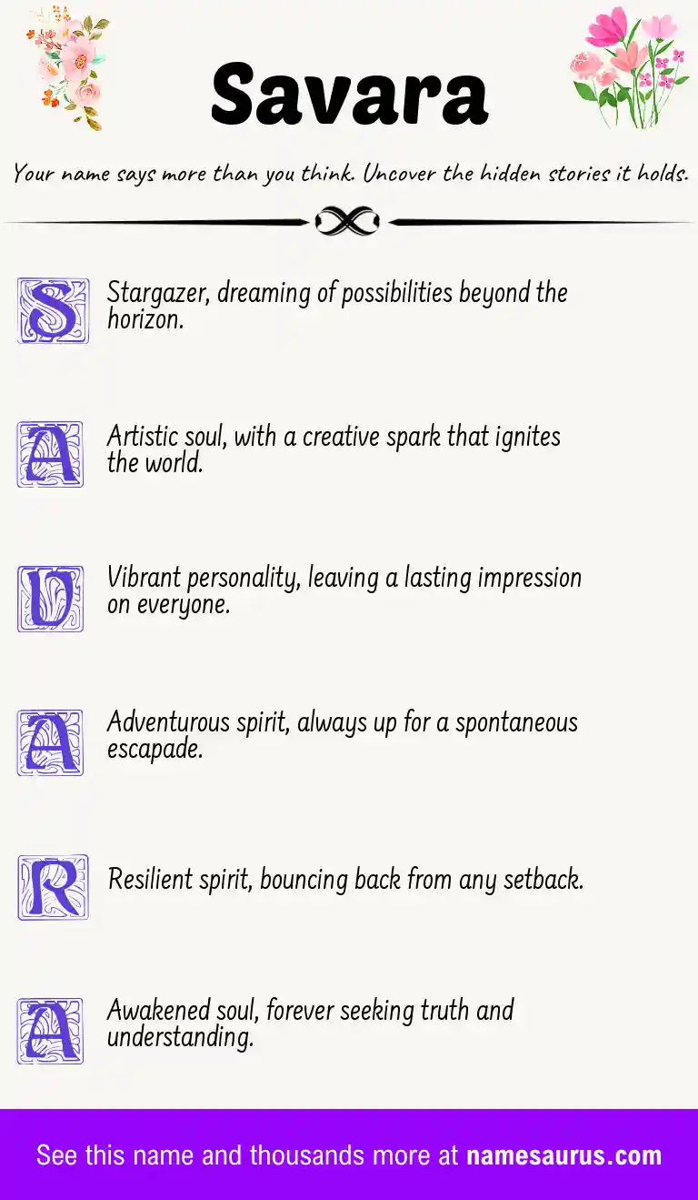 Acrostic poem about Savara.