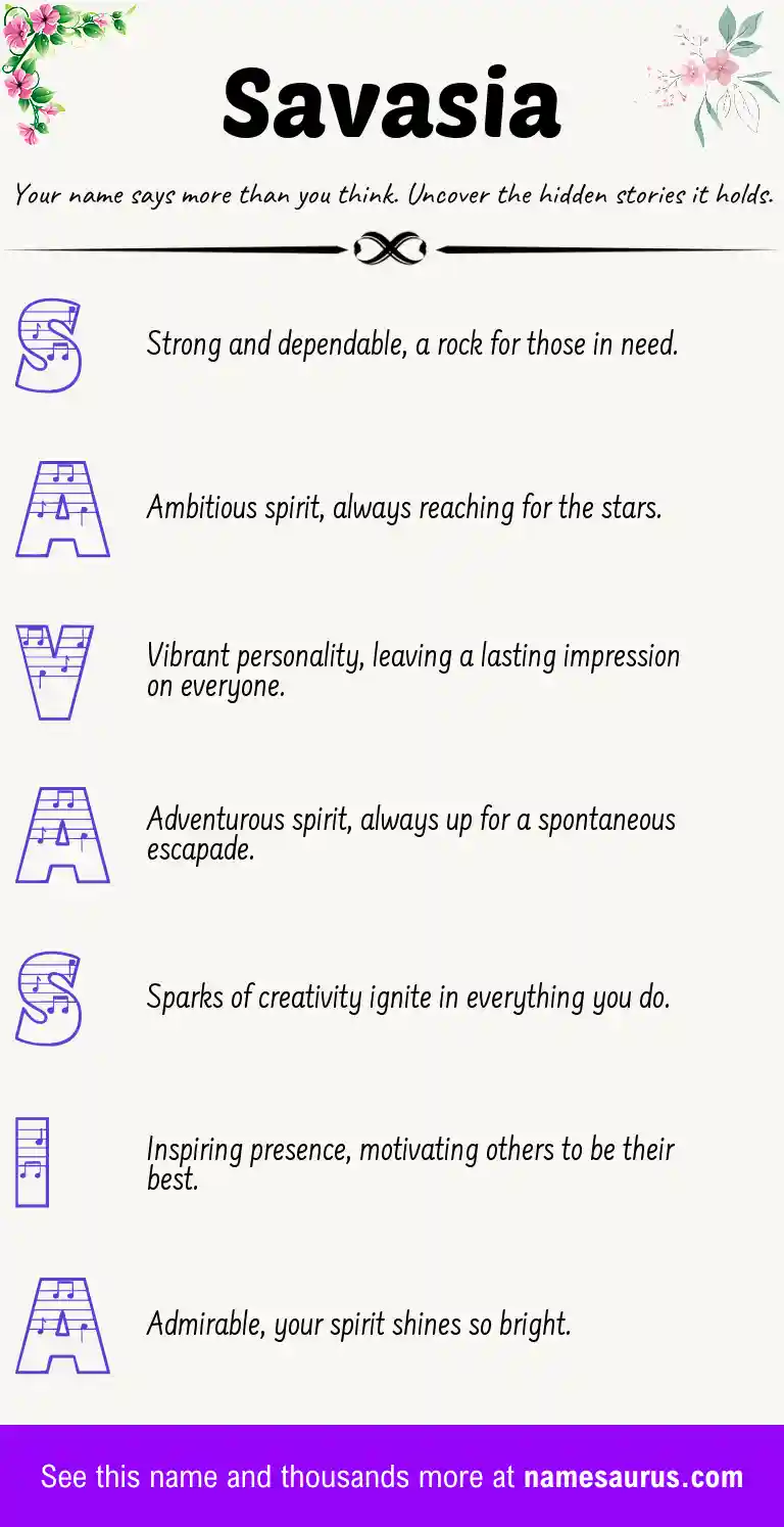 Acrostic poem about Savasia.