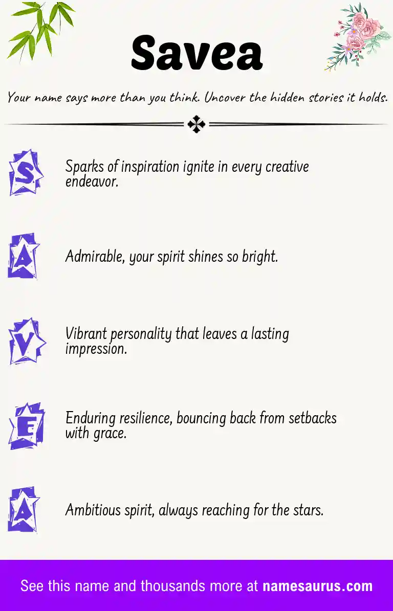 Acrostic poem about Savea.