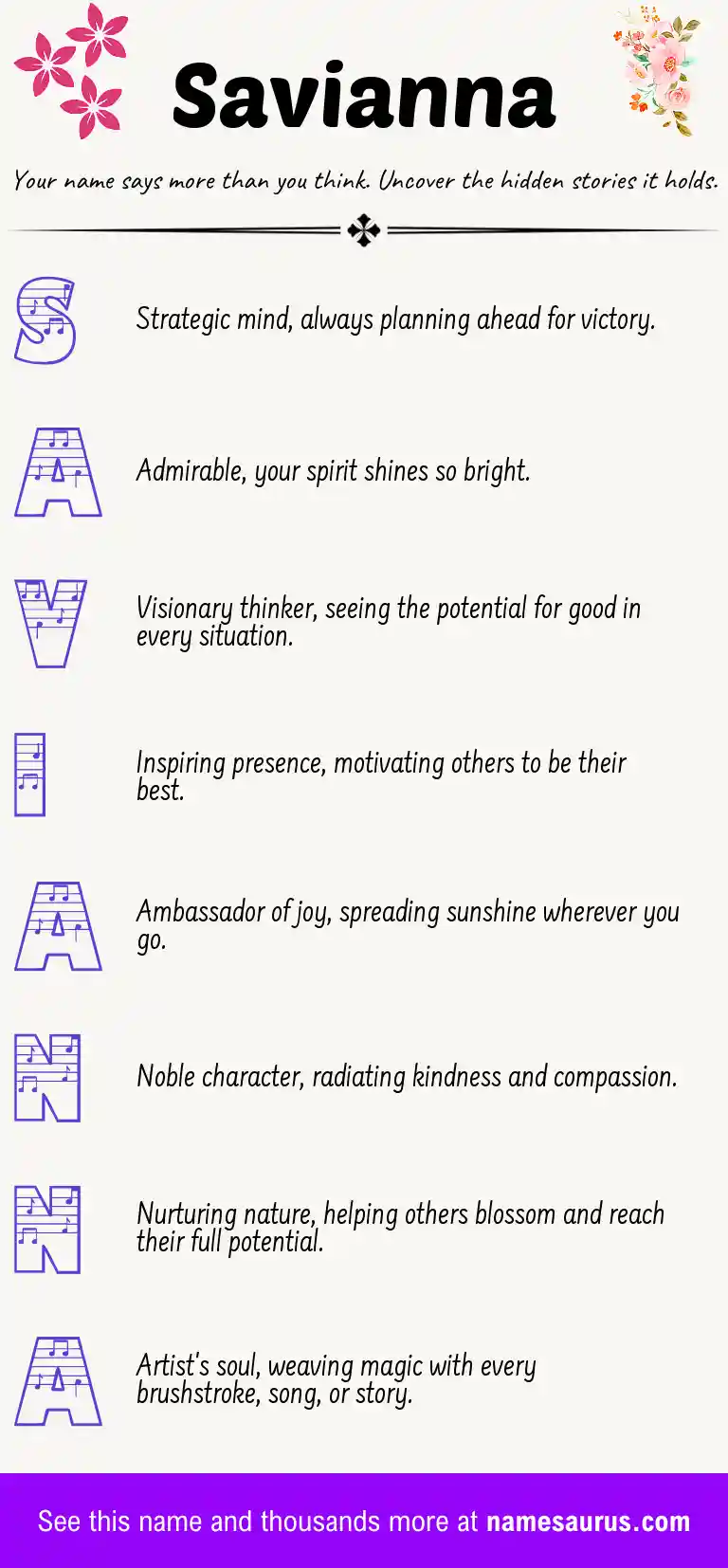 Acrostic poem about Savianna.