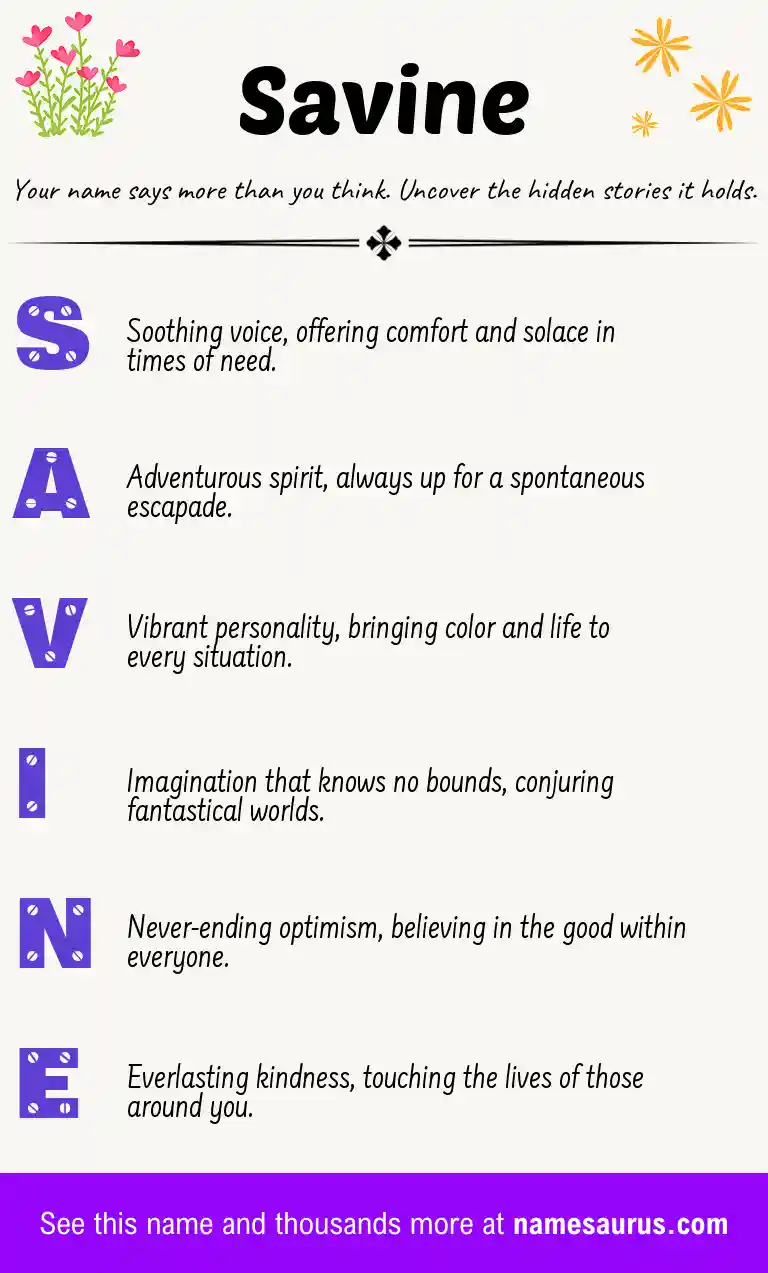 Acrostic poem about Savine.