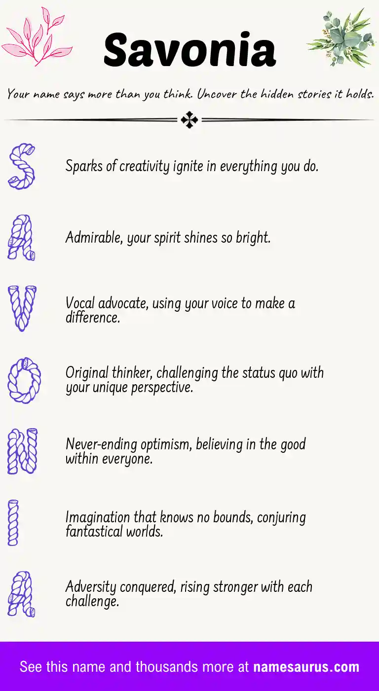 Acrostic poem about Savonia.