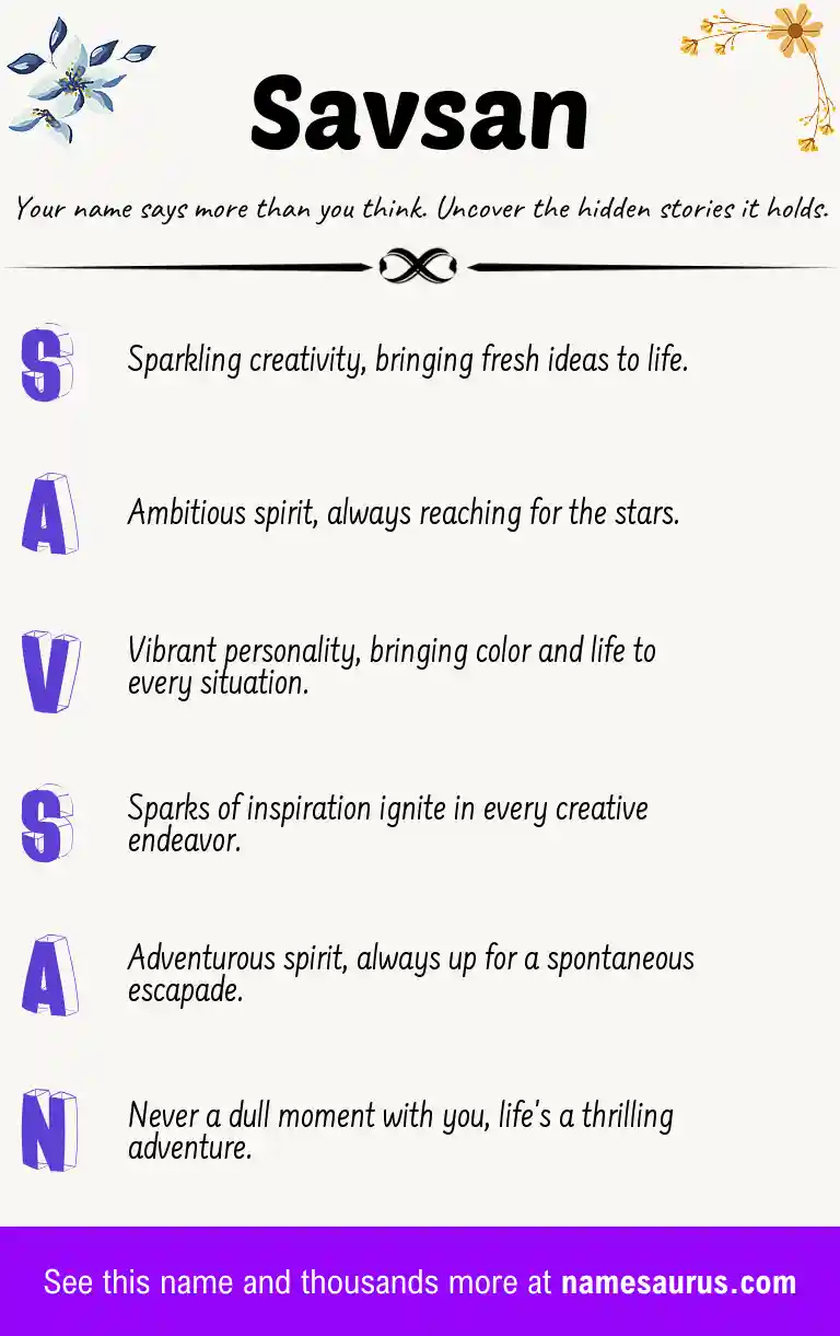 Acrostic poem about Savsan.