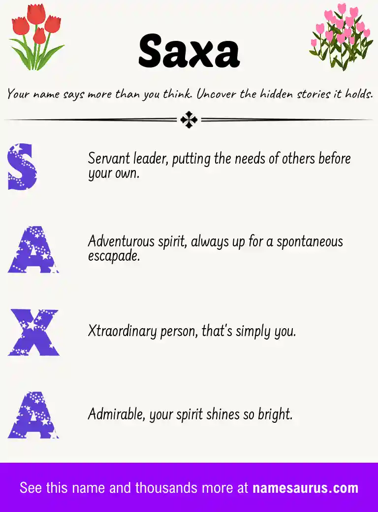Acrostic poem about Saxa.