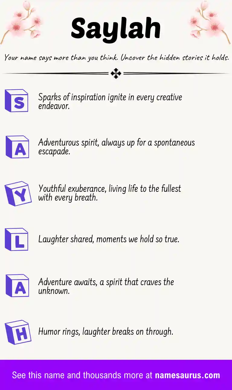 Acrostic poem about Saylah.