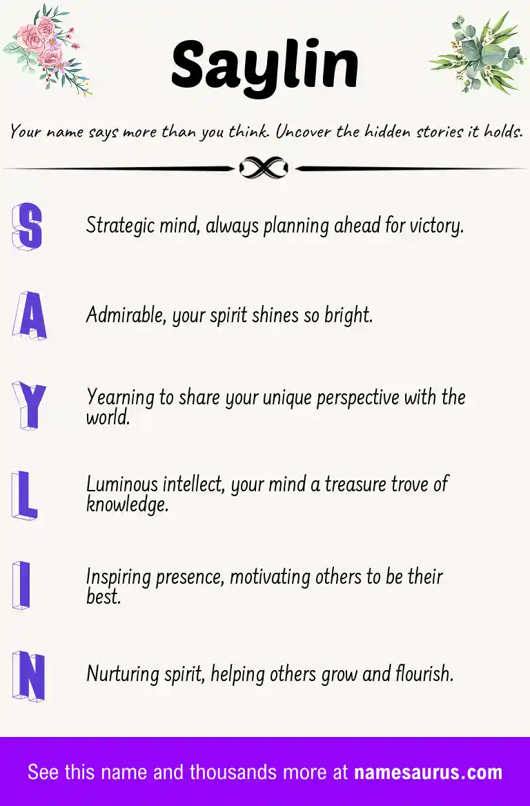 Acrostic poem about Saylin.