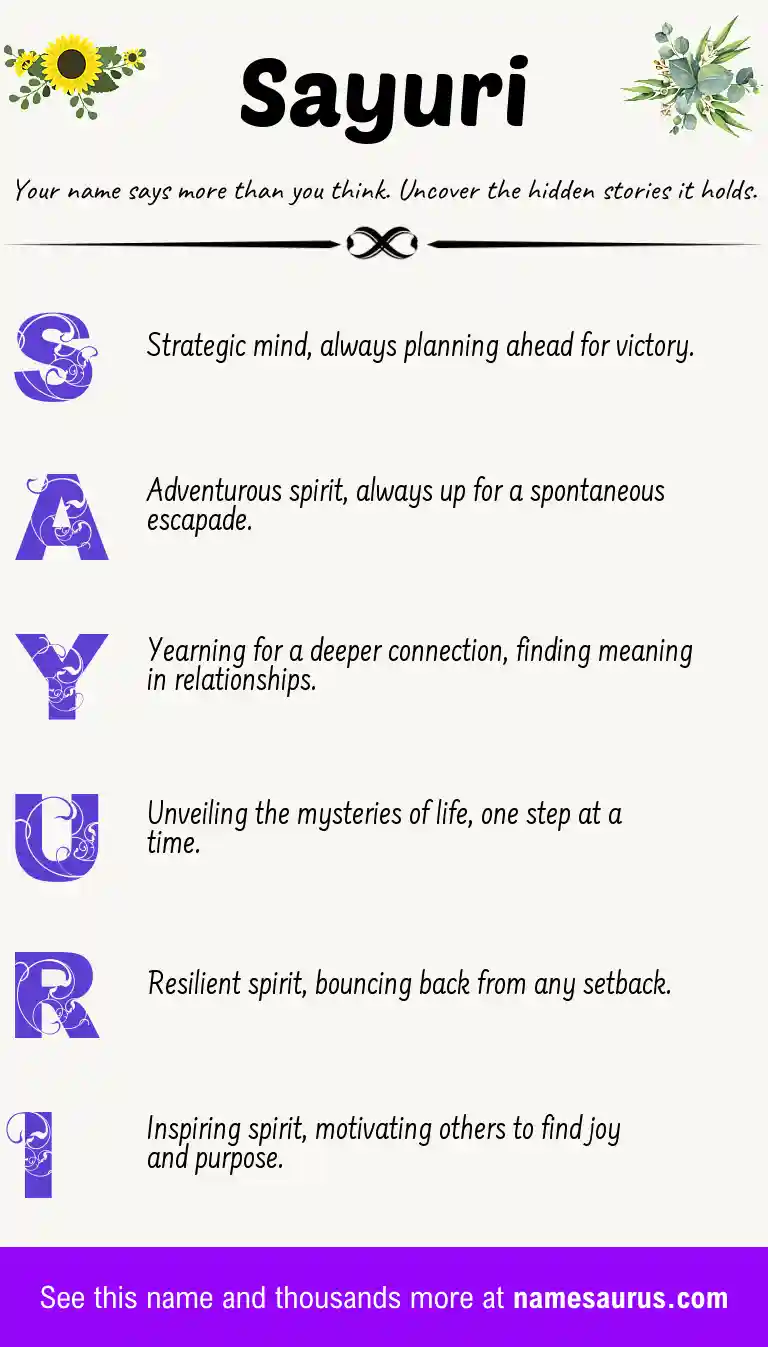 Acrostic poem about Sayuri.