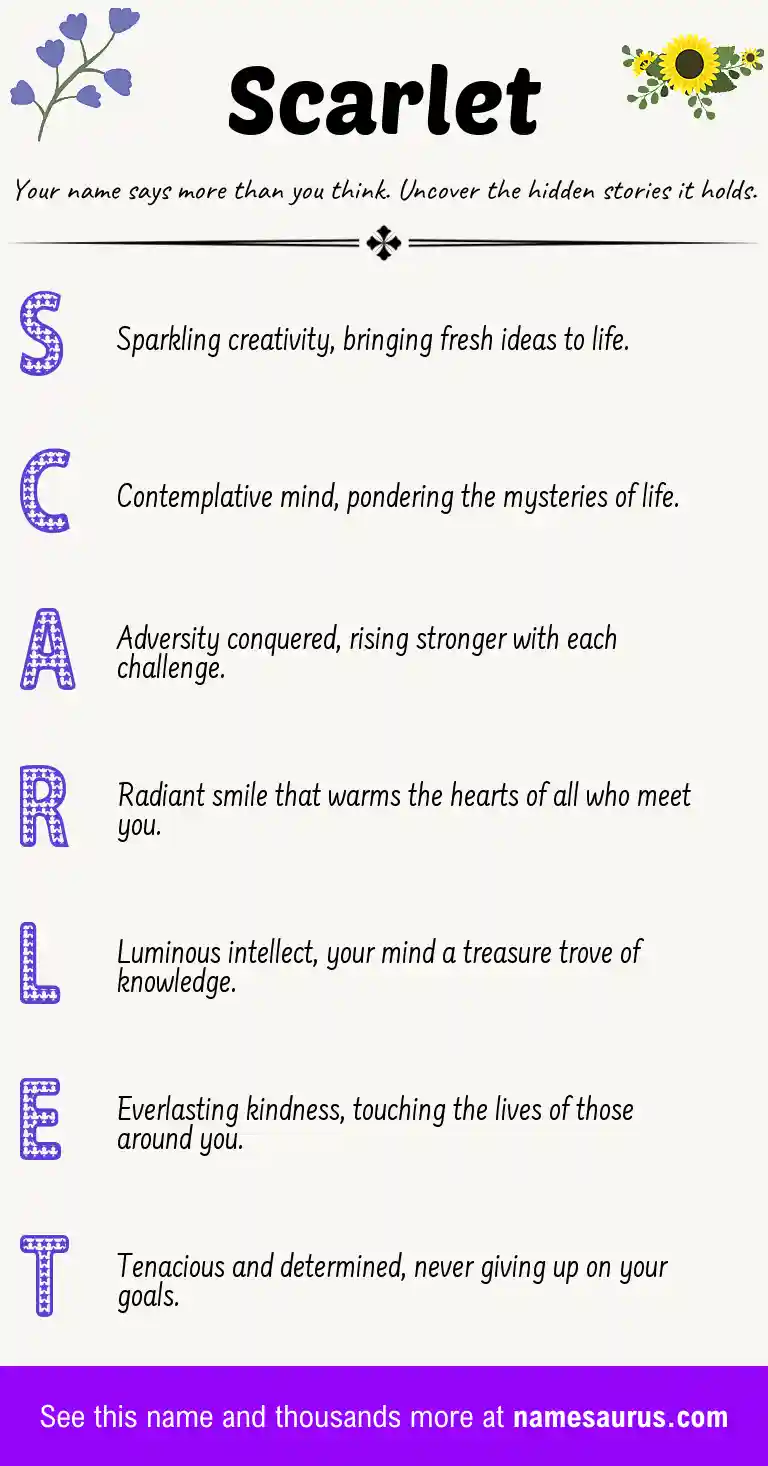 Acrostic poem about Scarlet.