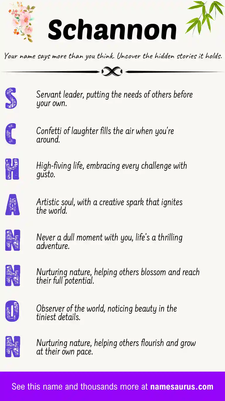 Acrostic poem about Schannon.