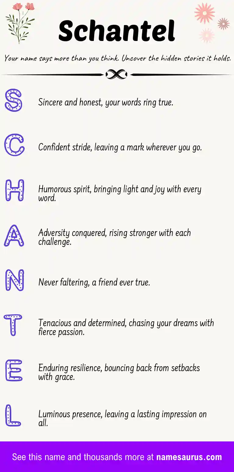 Acrostic poem about Schantel.