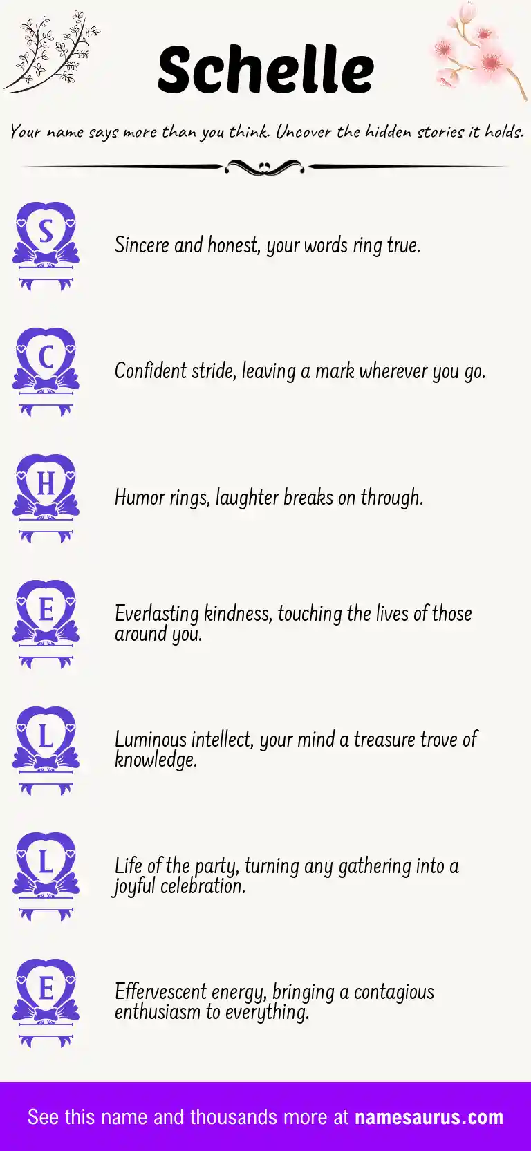 Acrostic poem about Schelle.