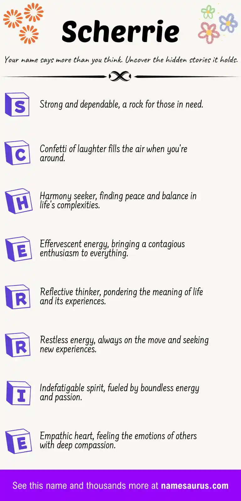 Acrostic poem about Scherrie.