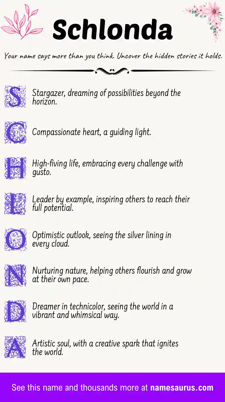 Acrostic poem about Schlonda.