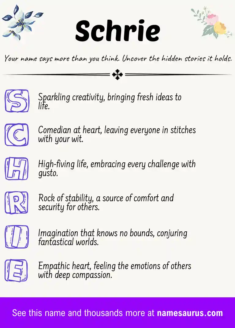 Acrostic poem about Schrie.