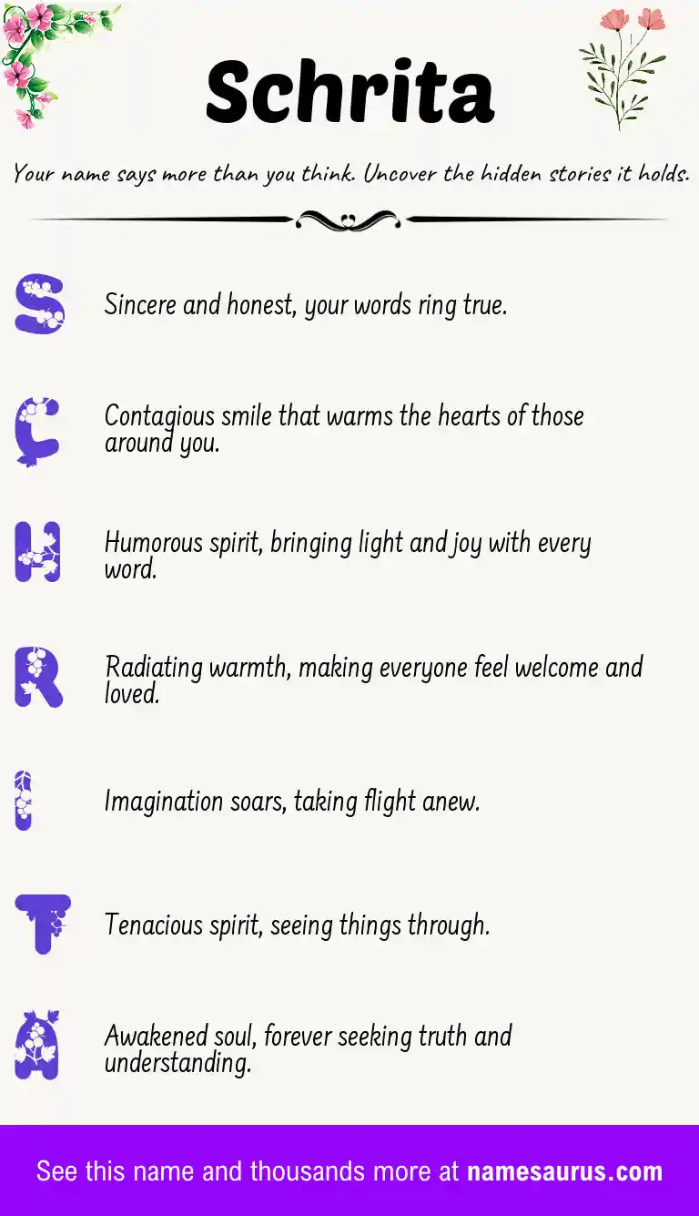 Acrostic poem about Schrita.