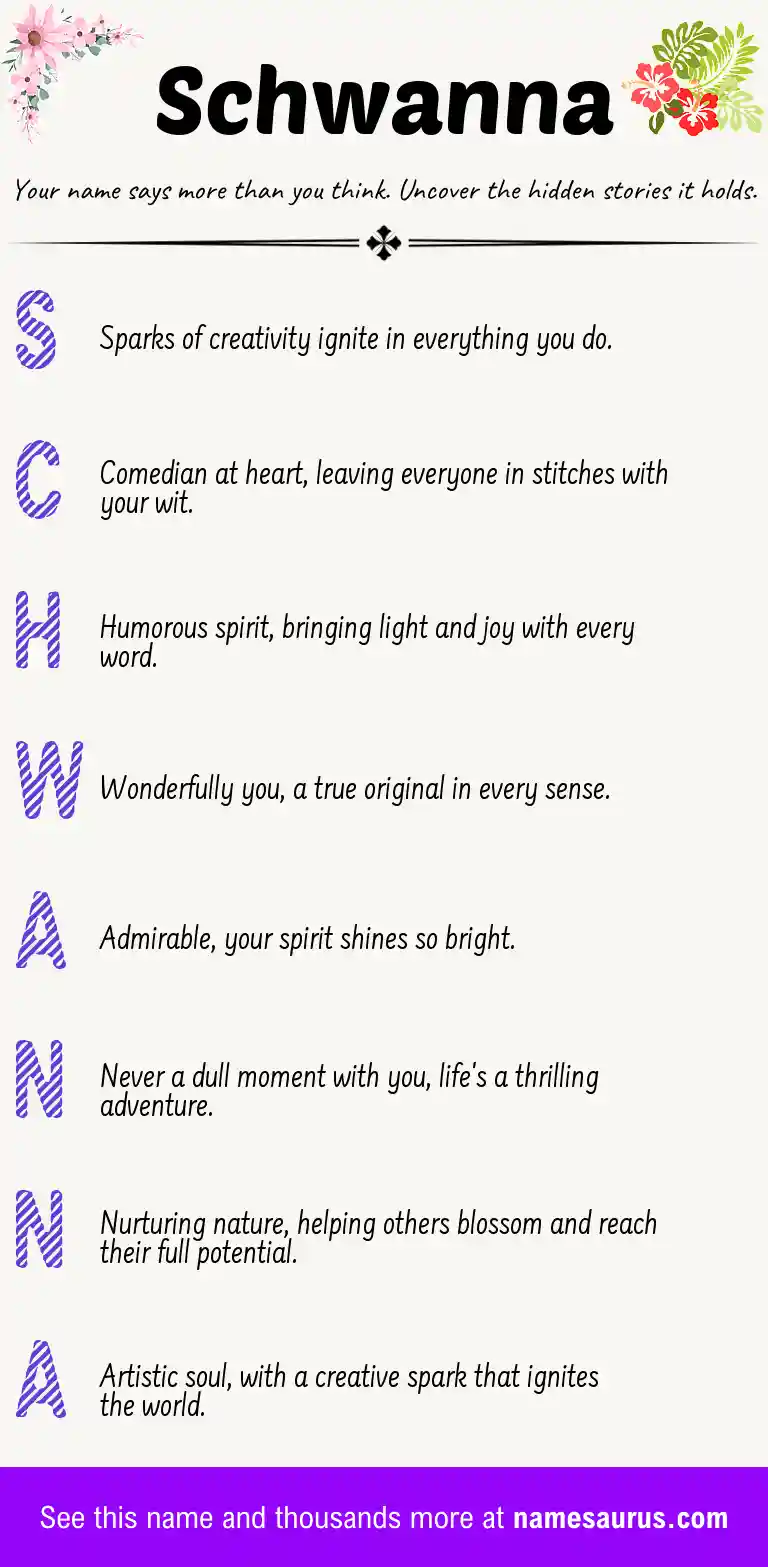 Acrostic poem about Schwanna.