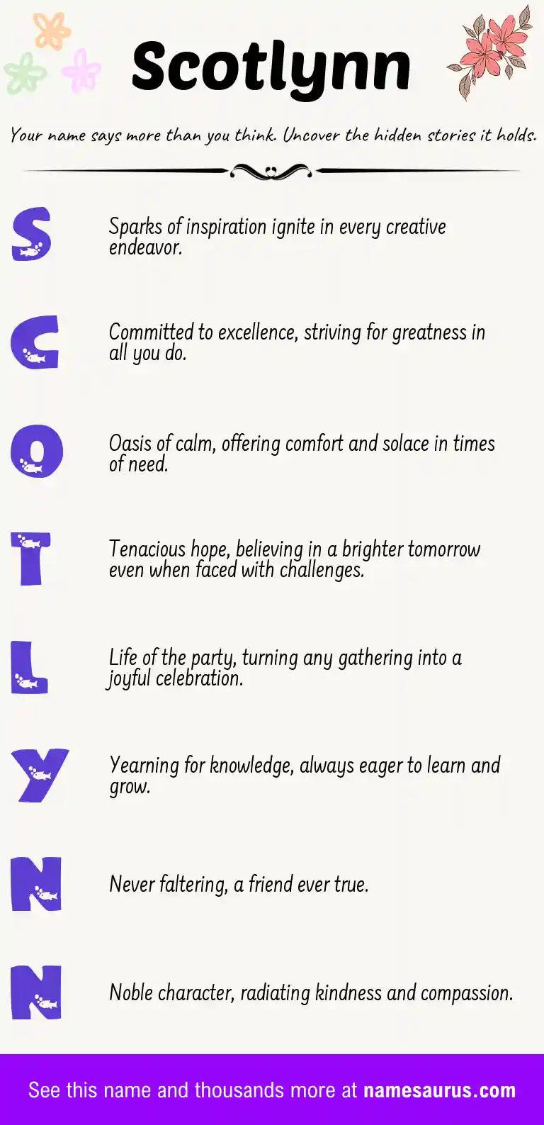 Acrostic poem about Scotlynn.