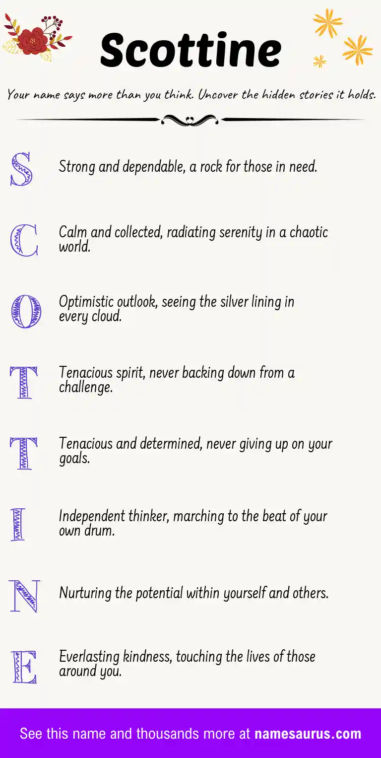 Acrostic poem about Scottine.