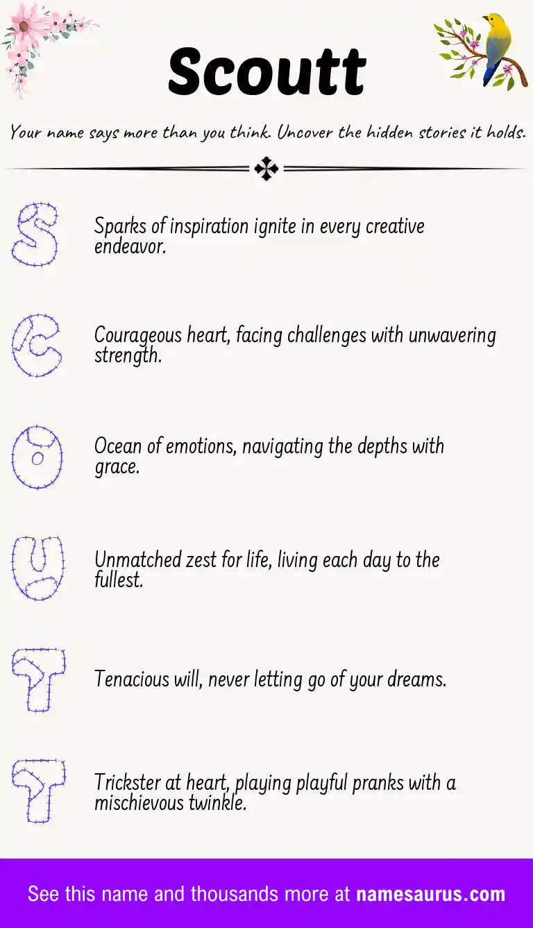 Acrostic poem about Scoutt.