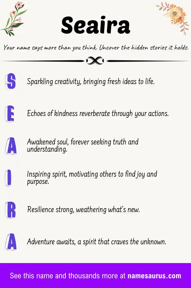 Acrostic poem about Seaira.