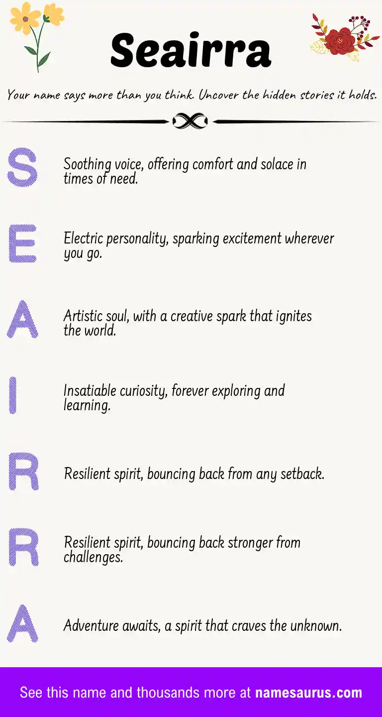 Acrostic poem about Seairra.